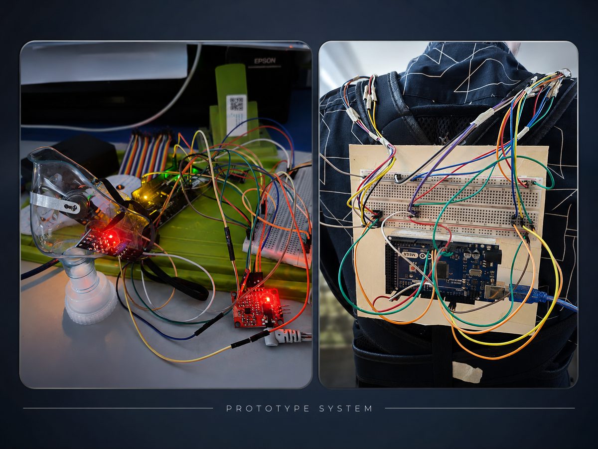 SmartCPET RehabGuard prototype hardware - Arduino Mega with ECG and SpO2 sensors